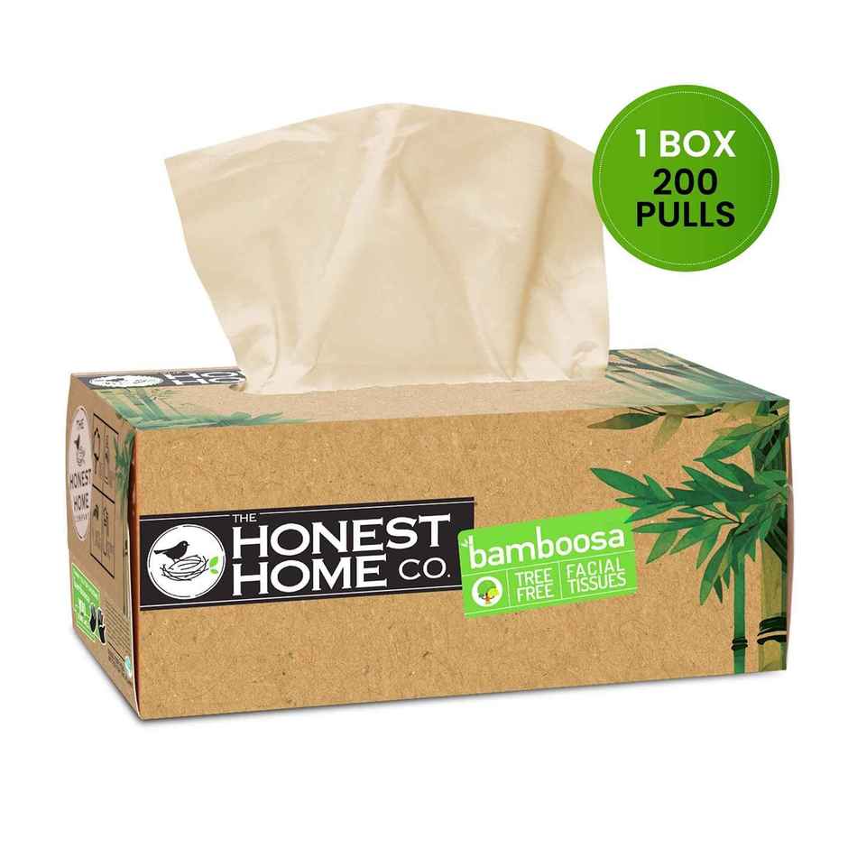The Honest Home Company Bamboosa 2 Ply Facial Tissue | 200 Pulls | Brown