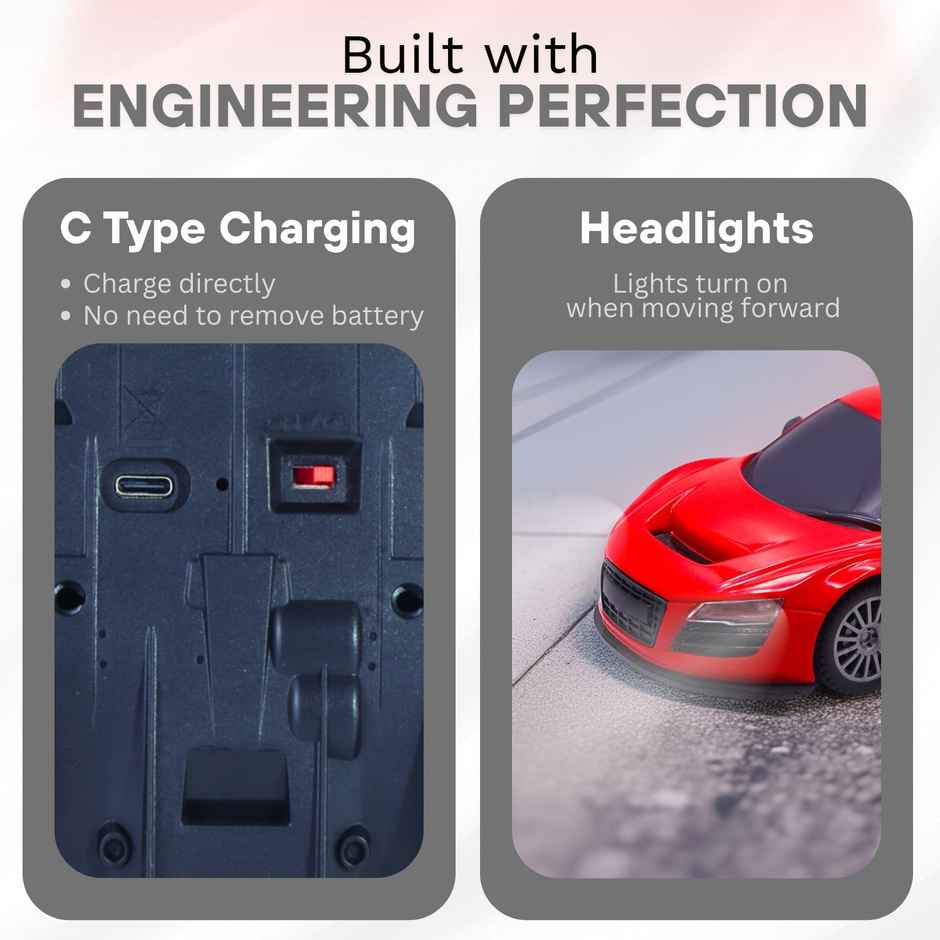 Race N Roll 1:24 Rechargeable Hi Speed Mini Remote Control Car - Aud Red