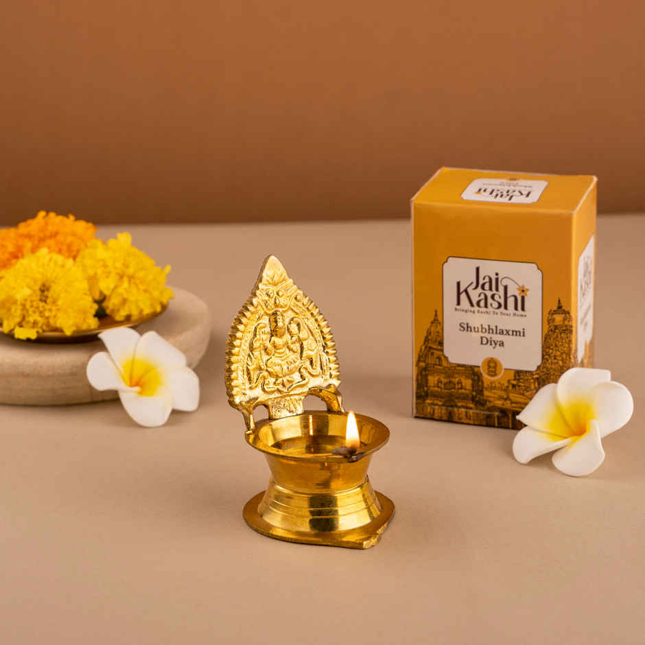 Shubhlaxmi Diya | Golden | Religious | Brass | Kamatchi Amman Vilakku | Jai Kashi