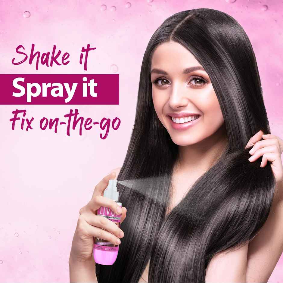 Livon Shake & Spray Serum for on-the-go hair | Provides instant shine & frizz control