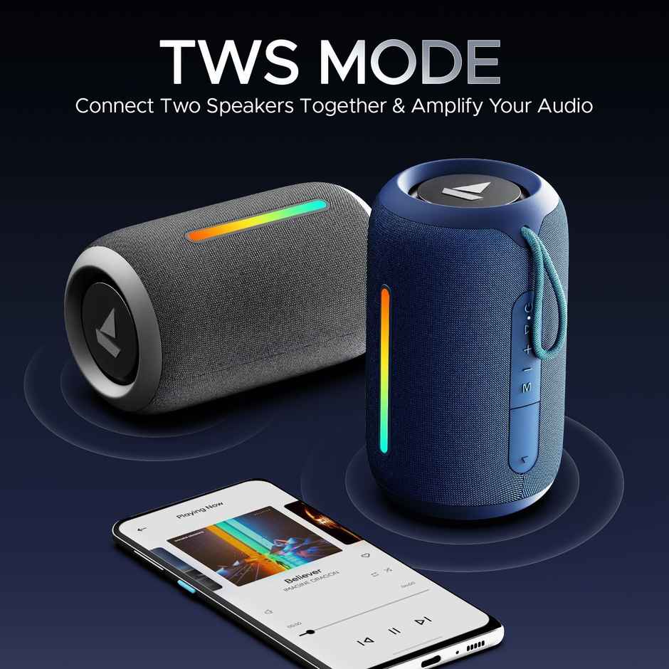 boAt Stone 352 Pro w/ 14W Signature Sound Up to 12 Hours Playback,RGB LEDs,TWS Feature(Vibing Blue)