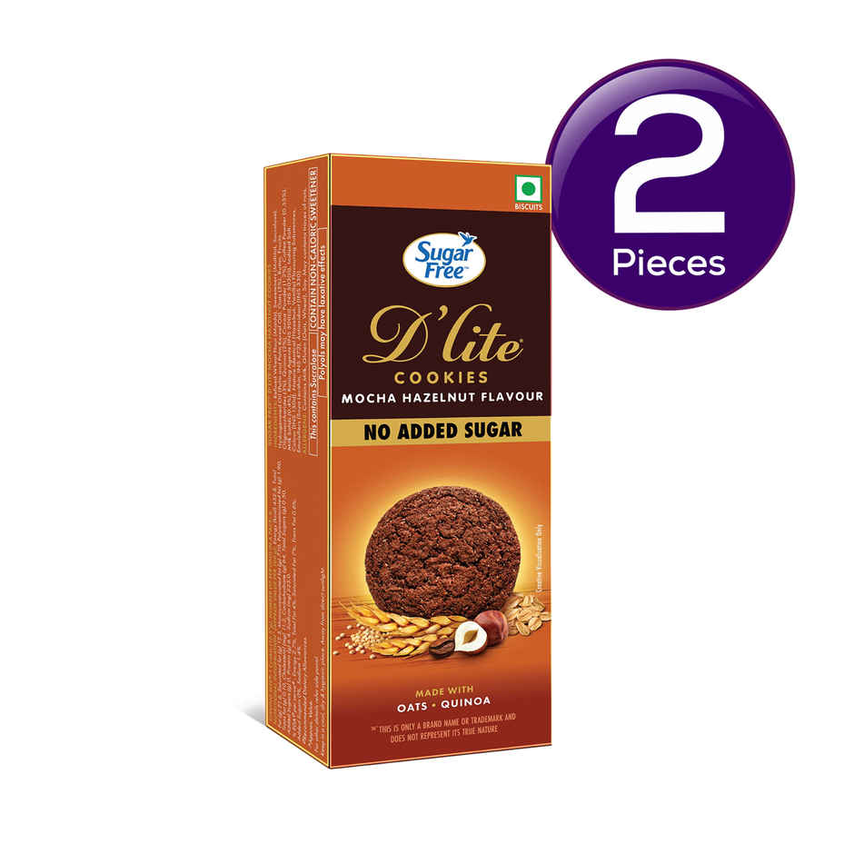 Sugar Free D'Lite Mocha Hazelnut Biscuits | Made with Oats & Quinoa | Trans Fat-free Combo