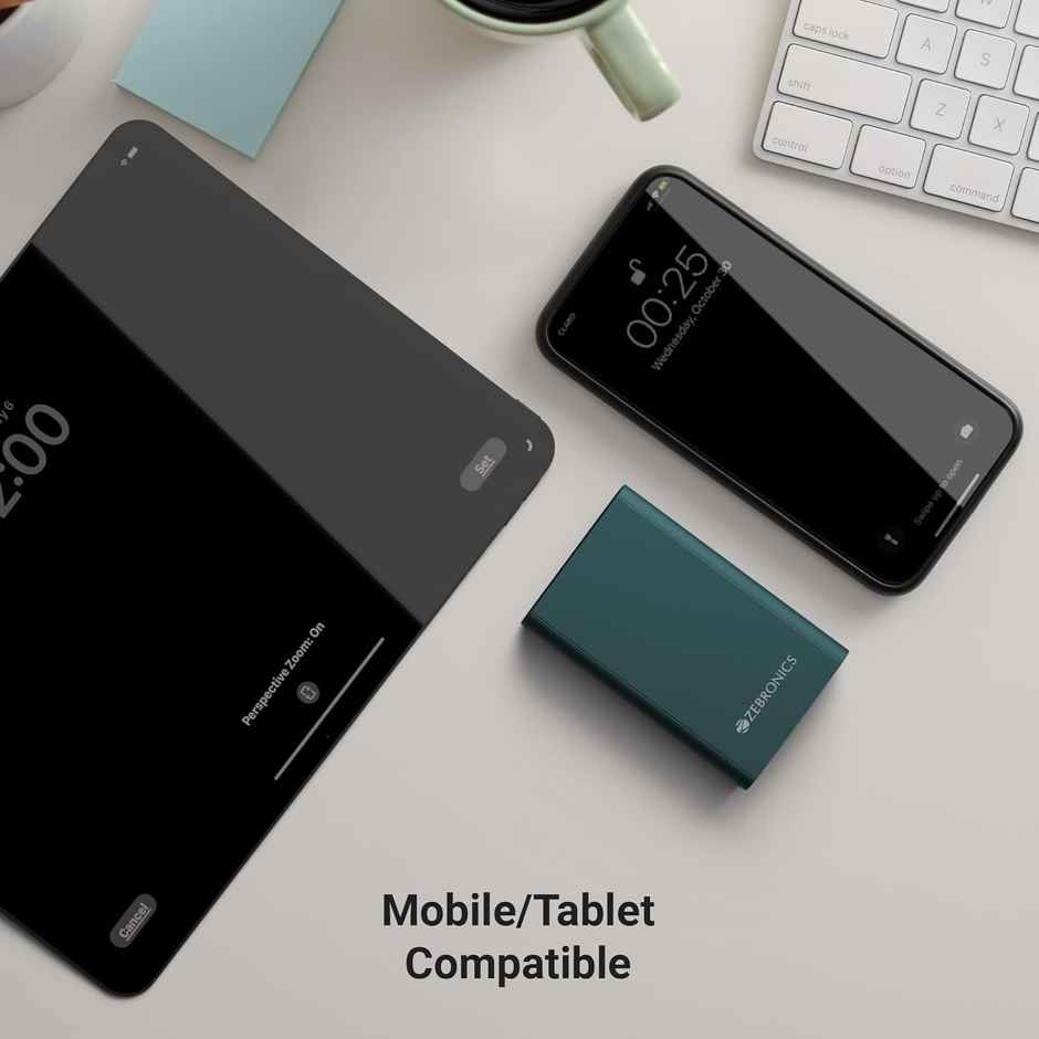Zebronics EnergiTank 20MR1 Metal Power Bank | 22.5W Super Fast Charging PD 3.0 | Olive - 20000 mAh