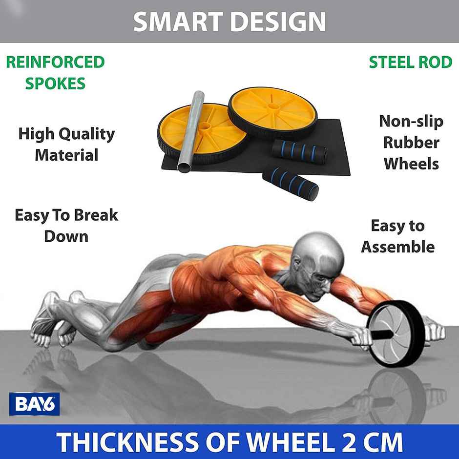 BAY6 Ab Roller For Abs Workout
