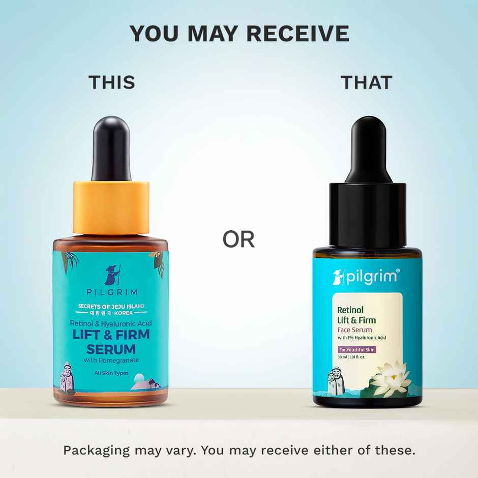 Pilgrim Retinol Lift & Firm Face Serum with 1% Hyaluronic Acid Reduces Fine Lines Wrinkles & Firms Skin