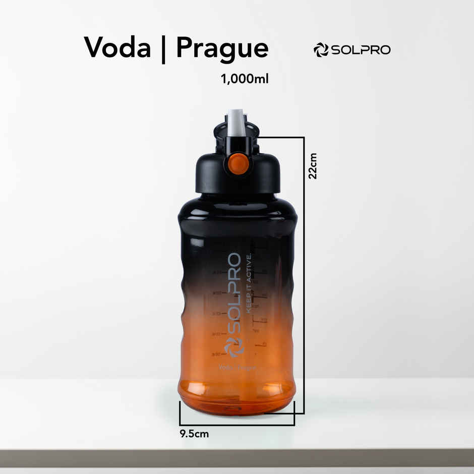 Solpro Voda Prague Sipper Water Bottle | Leakproof BPA Free for School Office Gym Travel | 1 L