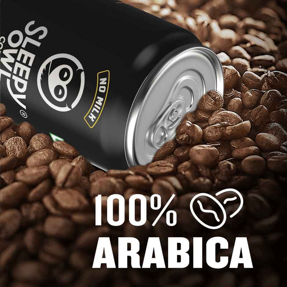 Sleepy Owl Cold Brew Black Coffee Can | Ready to Drink Coffee Beverage