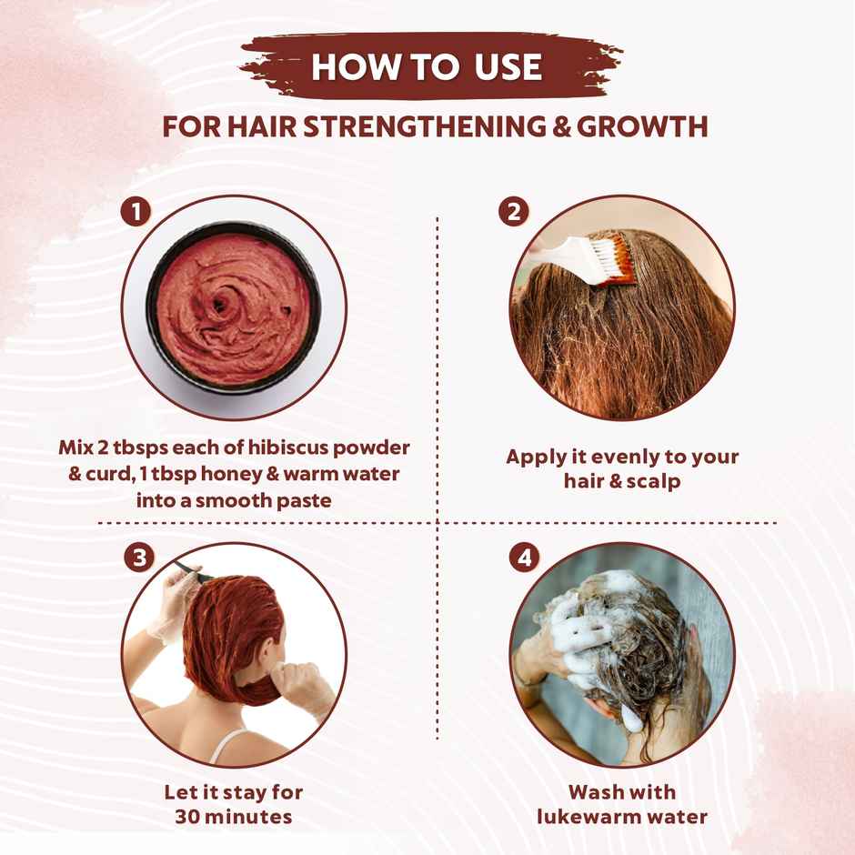 Bio Organic Natural Edible Hibiscus Powder by Indus Valley for DIY Face Pack & DIY Hair Mask