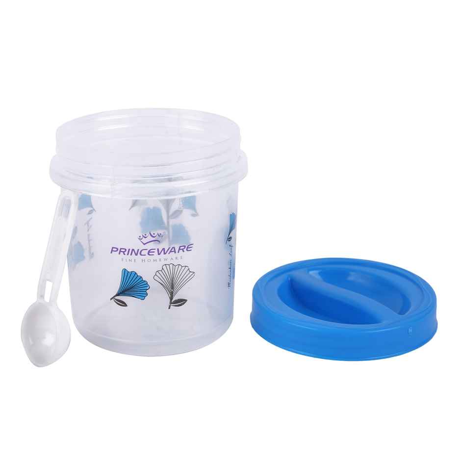 Princeware Twister Container Set of 3 Pieces With Spoon | 490ml Each - Blue