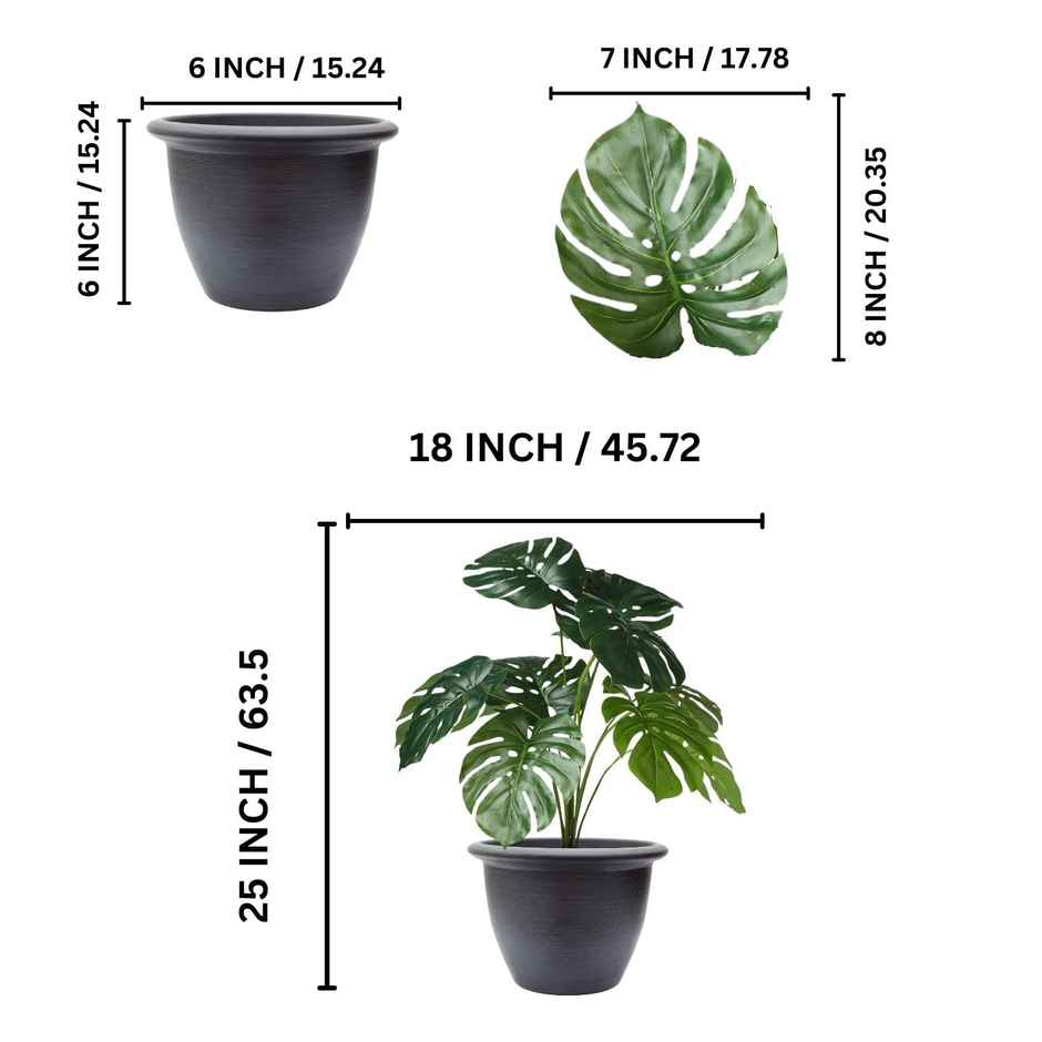 Go Hooked 12 Artificial Monstera Plant Leaves with Complimentary Nursery Pot
