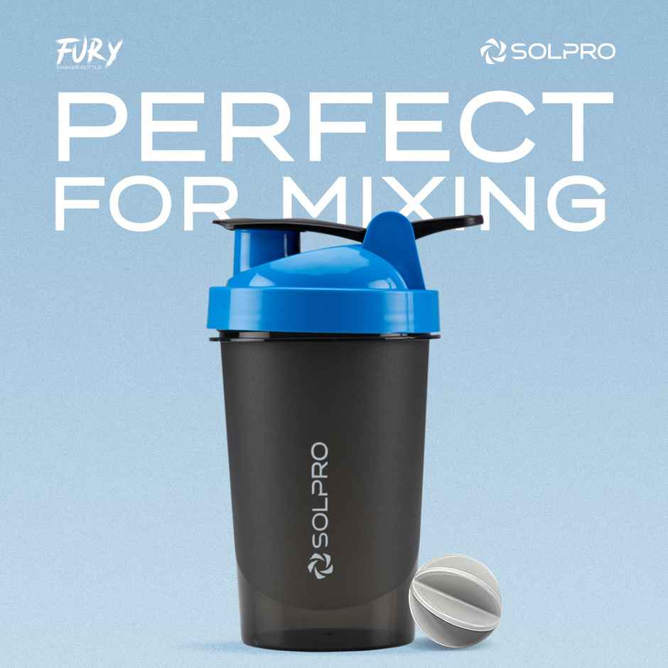 Solpro Fury Shaker Bottle | Gym Shaker | Bpa Free | 450 ml | Blue