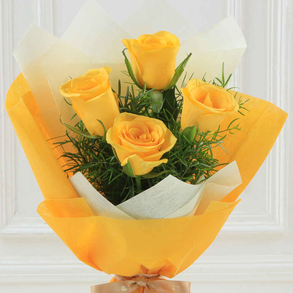 FNP 4 Yellow Rose bouquet