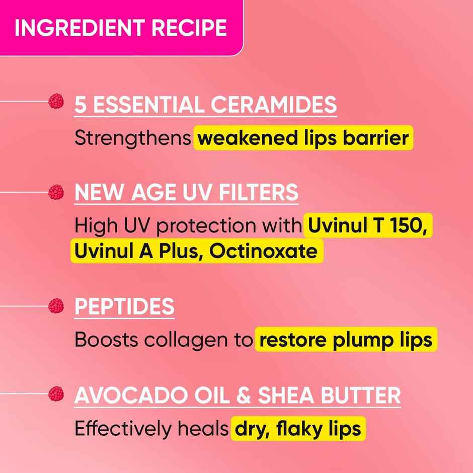 Dot & Key Ceramide & Peptide Barrier Repair Lip Balm SPF 50, PA+++ Plush Pink