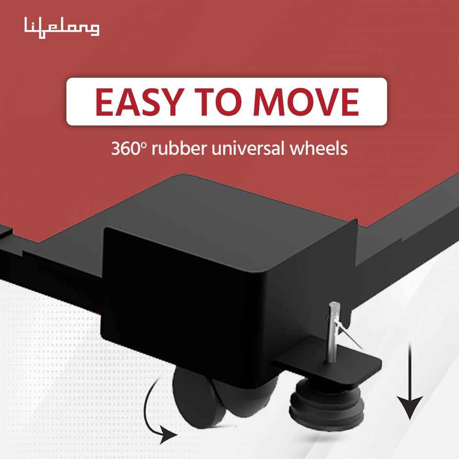 Lifelong Washing Machine Stand- Adjustable Metal Trolley with Wheels | Stands Upto 160 Kg Weight