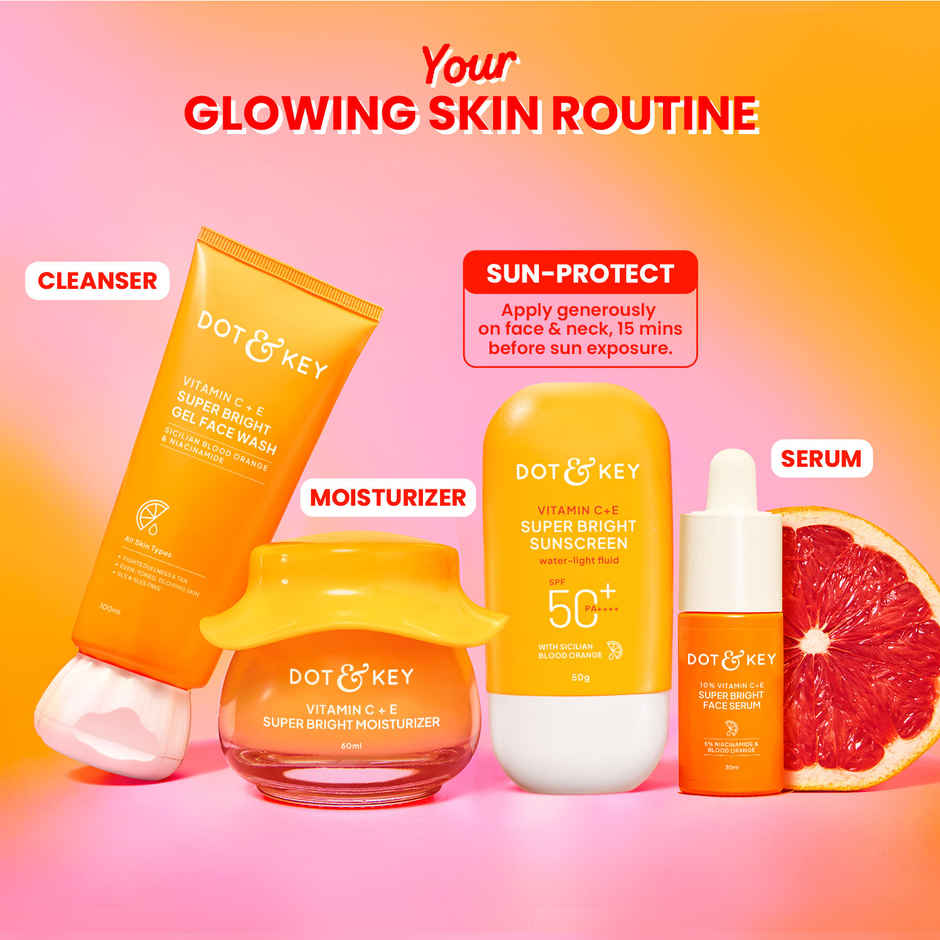 Dot & Key Vitamin C + E Face Sunscreen SPF 50 PA+++ For Glowing Skin, 100% No White Cast