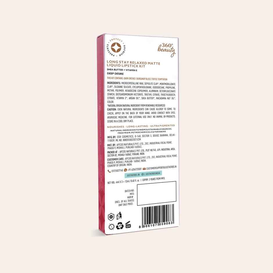 Just Herbs Long Stay Relaxed Matte Liquid Lipstick - Deep Desire