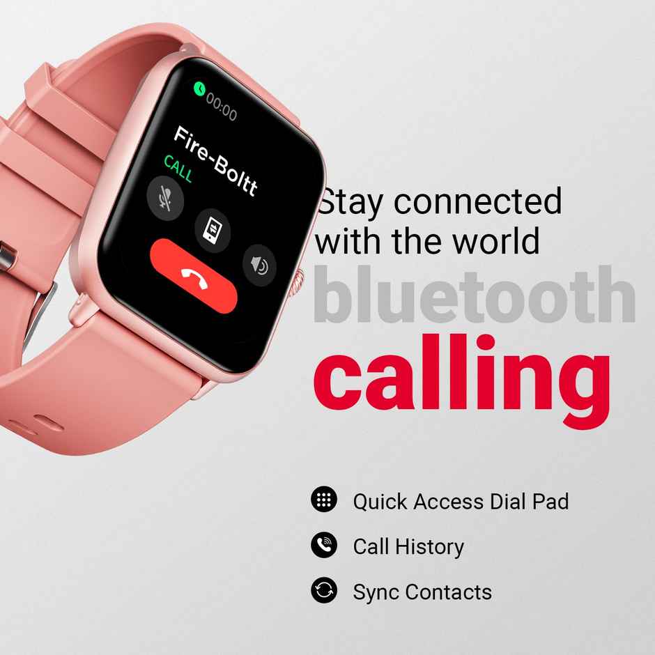 Fire-Boltt Ninja Call Pro Plus | 1.83" Display | BT Calling | Women's Edition - Pink
