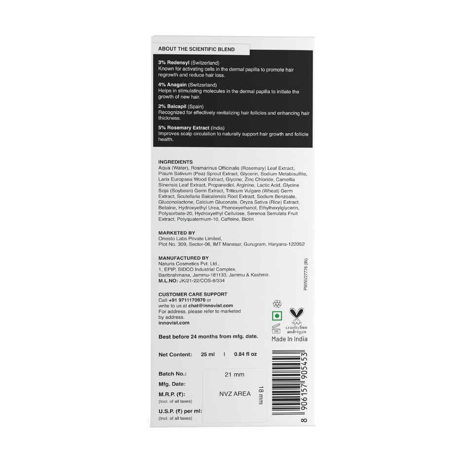 Bare Anatomy Advanced Hair Growth Serum Roll-On | Redensyl, Anagain, Rosemary, Rice Water