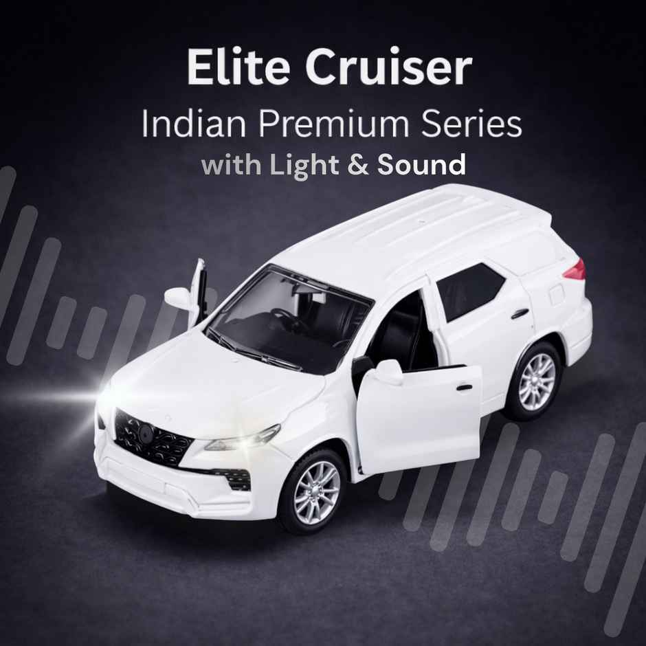 Race n Roll Light & Sound Elite Cruiser SUV Toy Car Pull back Action Fortu White
