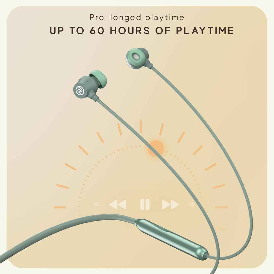 Noise Airwave Pro Bluetooth Wireless Neckband Earphones with Mic - Metallic Green
