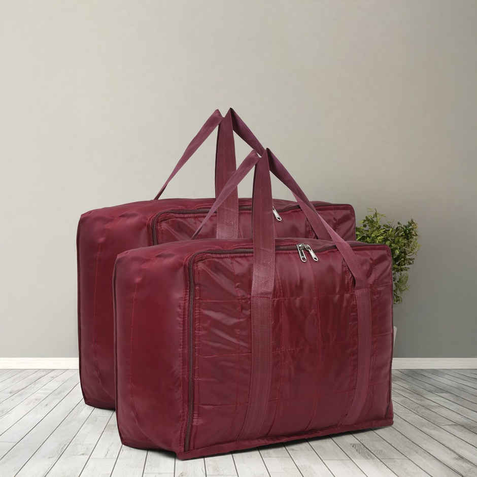 Hosta Homes Waterproof Multipurpose Space Organiser Jumbo Attachi Bag | Maroon | Pack of 2