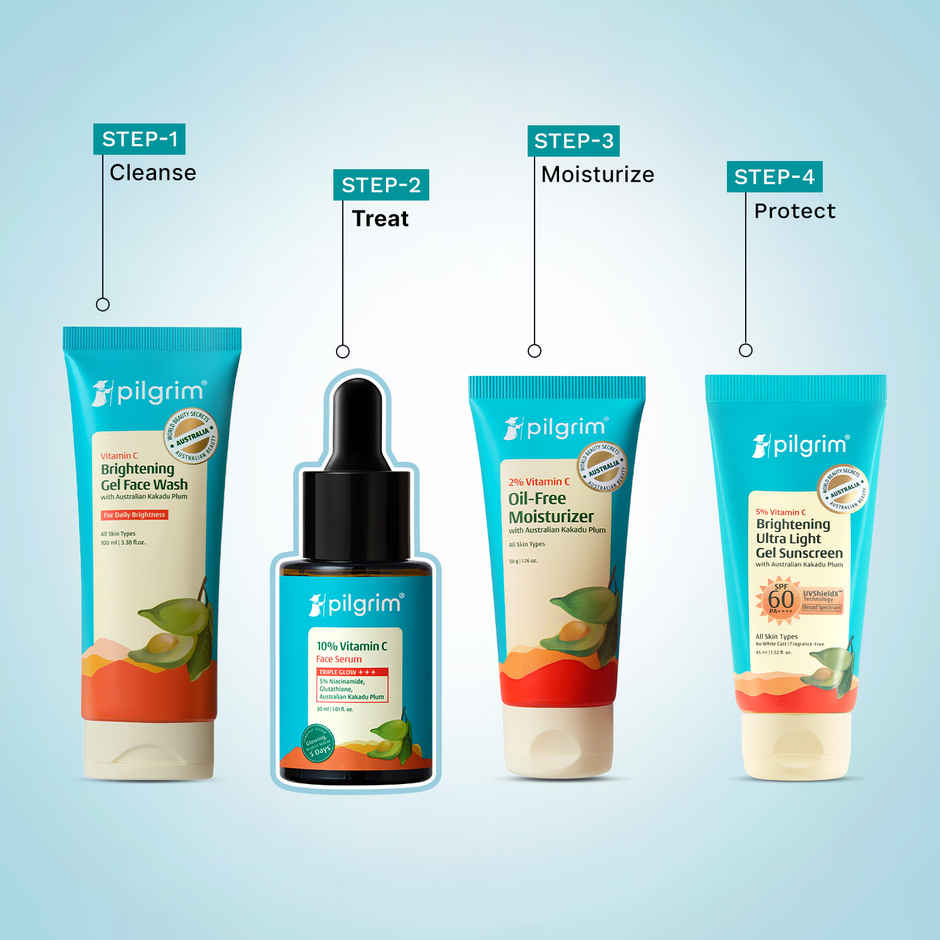 Pilgrim 10% Vitamin C Face Serum with 5% Niacinamide Reduces Dark Spots & Evens Skin Tone