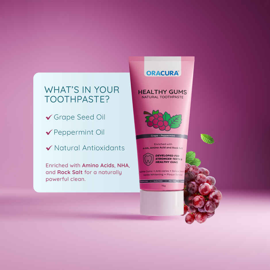 Oracura Healthy Gums Natural Toothpaste Grapes Combo