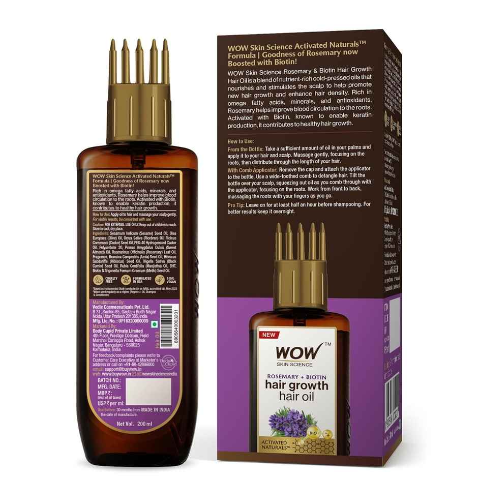 Wow Skin Science Rosemary With Biotin Hair Oil