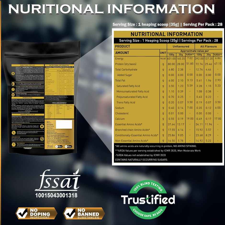 Nakpro Gold Whey Protein Concentrate Malai Kulfi 25.5G Protein 5.6G Bcaa