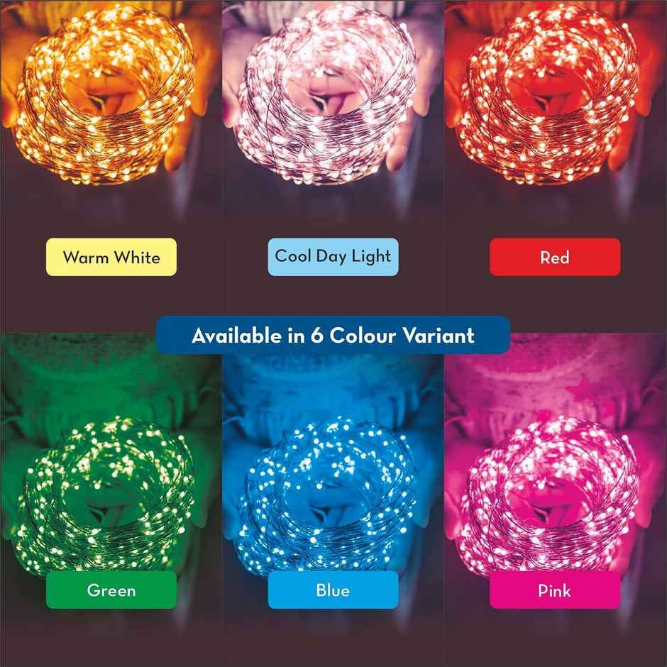 Crompton Galaxy Decoration Copper�Usb Powered String Fairy Lights With 100 Led�Light,Blue