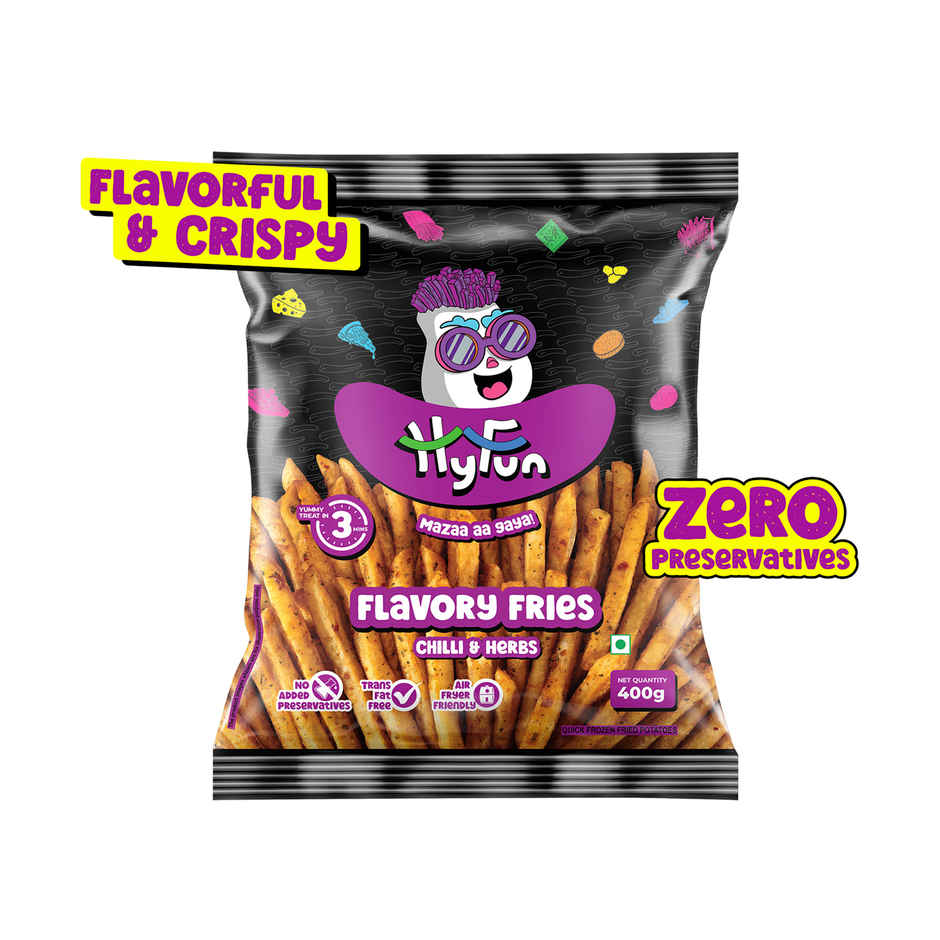 HyFun Flavory Fries | Chilli & Herbs, Air Fryer Friendly | Frozen