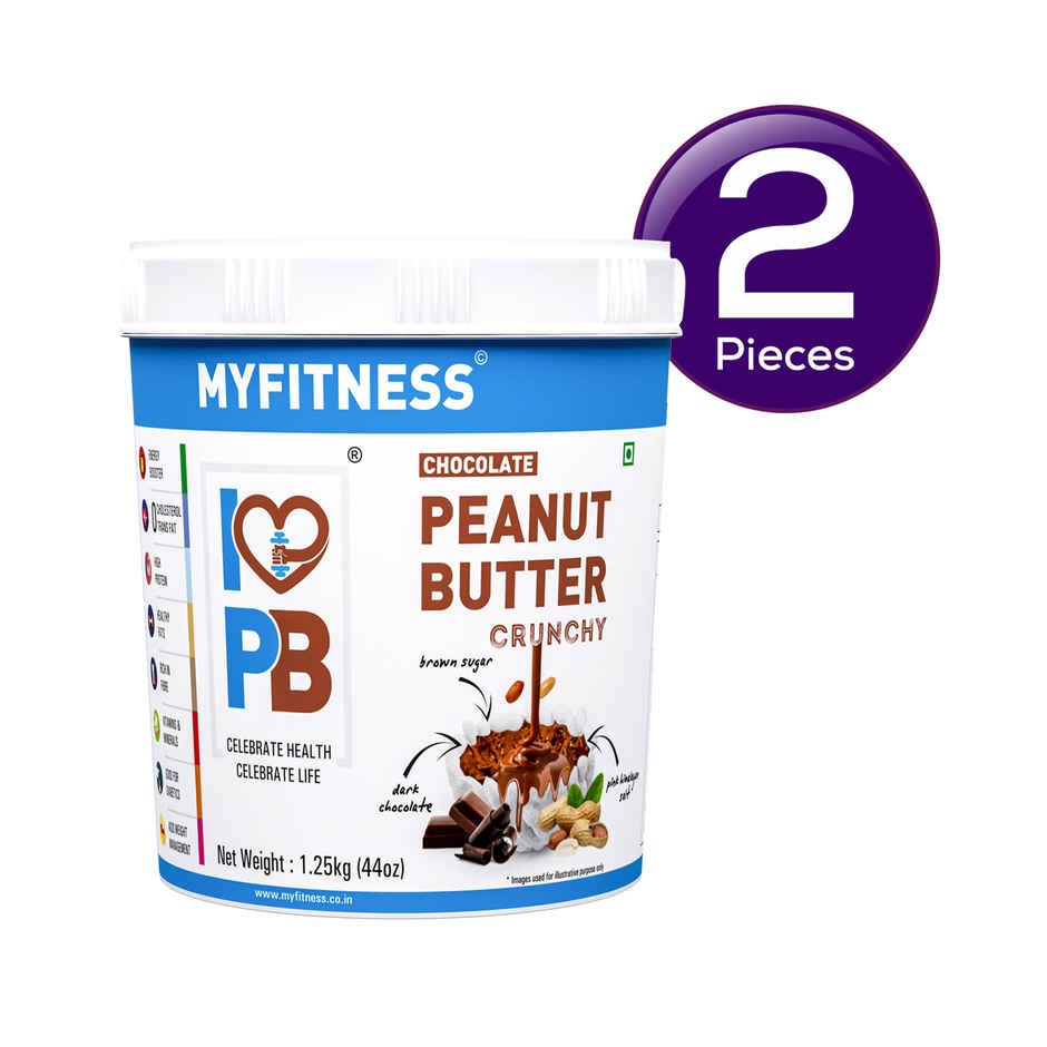 MyFitness Chocolate Peanut Butter Crunchy Spread | High Protein Combo