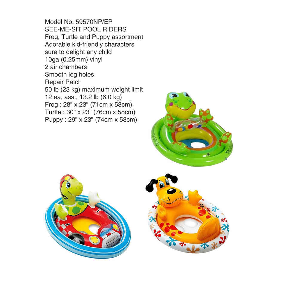 Intex Inflatable See Me Sit Pool Ride | Multi-Color Fun (Model May Vary)