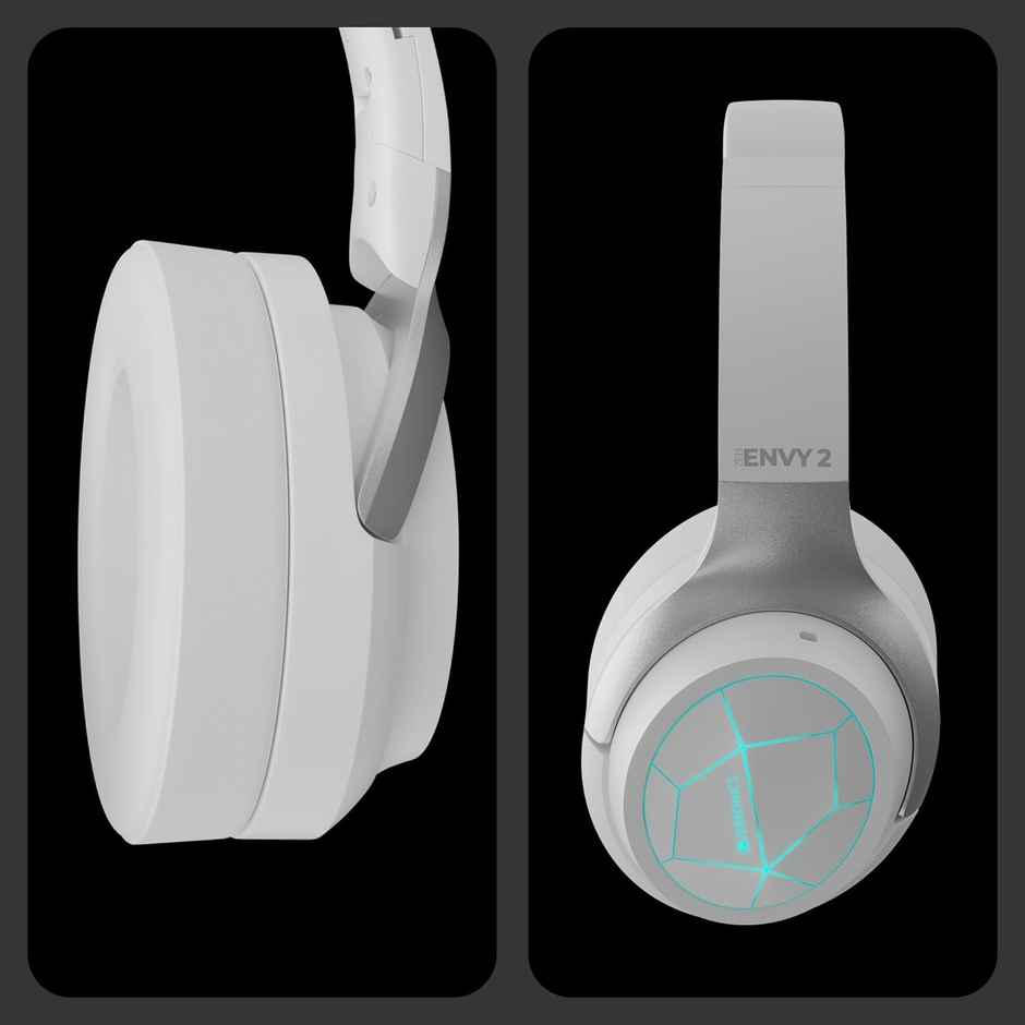 Zebronics Envy 2 | BT Headphone (BT v5.3) | ENC | 65* Hours Playback-Gaming Mode | White