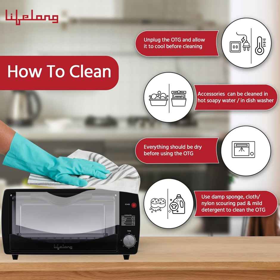 Lifelong Llot09 9 L Electric Oven - 1100 W | Auto Shut Off