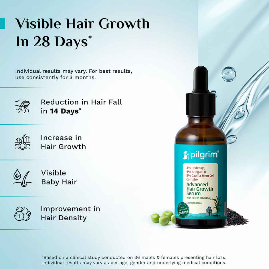 Pilgrim Advanced Hair Growth Serum with Redensyl & Anagain Reduces Hair Fall & Boosts Hair Growth