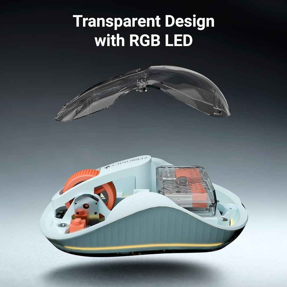 Zebronics Sheer Plus | Wireless Mouse | Dual Mode | 2.4GHz + BT Dual Dongle | Upto 3200 | Blue