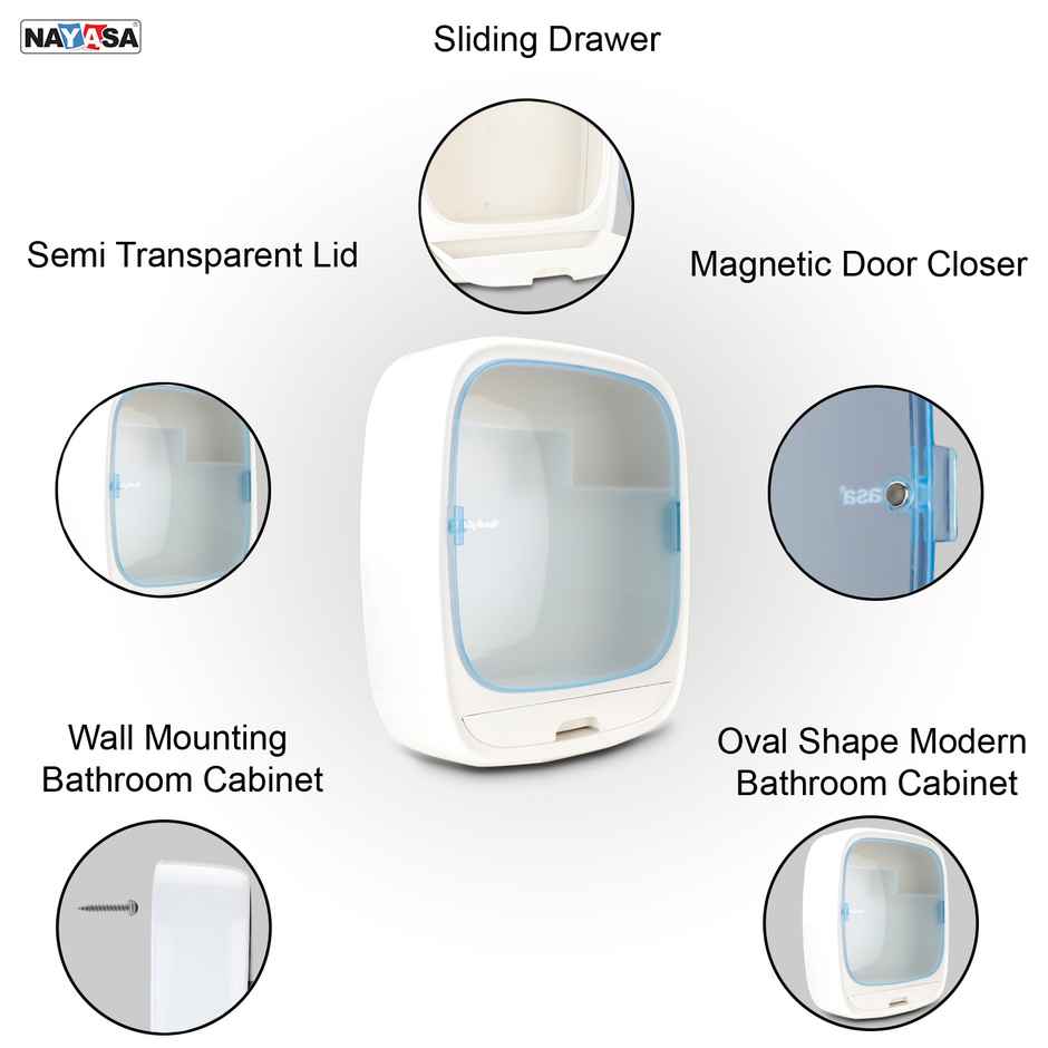 Nayasa Oval Bath Cabinet White