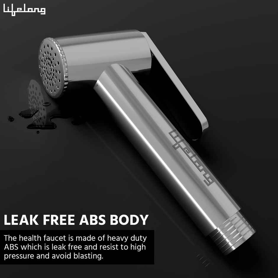 Lifelong Health Faucet Gun, Hand Jet Bidet Spray Head Abs Material 19 Chrome