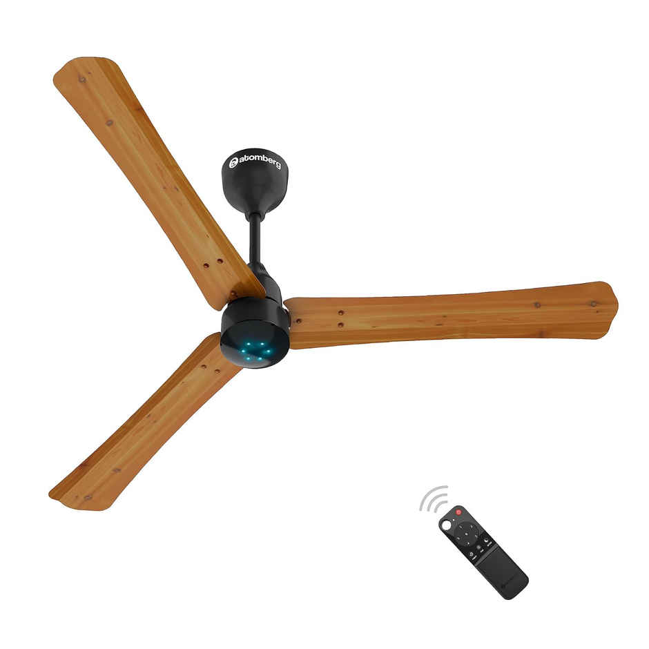 Atomberg Renesa+ BLDC Ceiling Fan,1200mm, Remote Control,BEE 5 Star,LED Indicators,Golden Oakwood