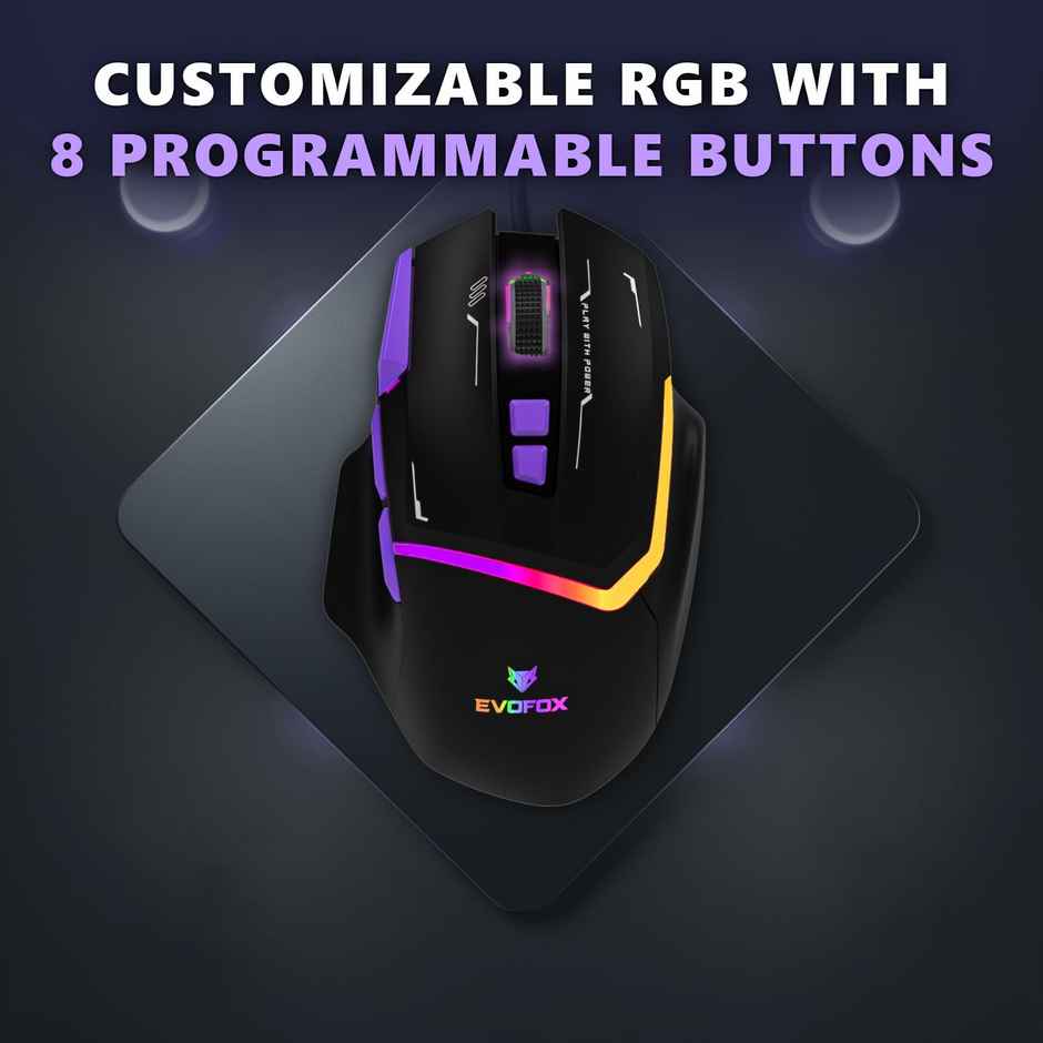 Evofox Banshee Tri-Mode Wireless Gaming Mouse | Pixart Sensor | 10000 DPI | 1000Hz Polling | 8 Buttons