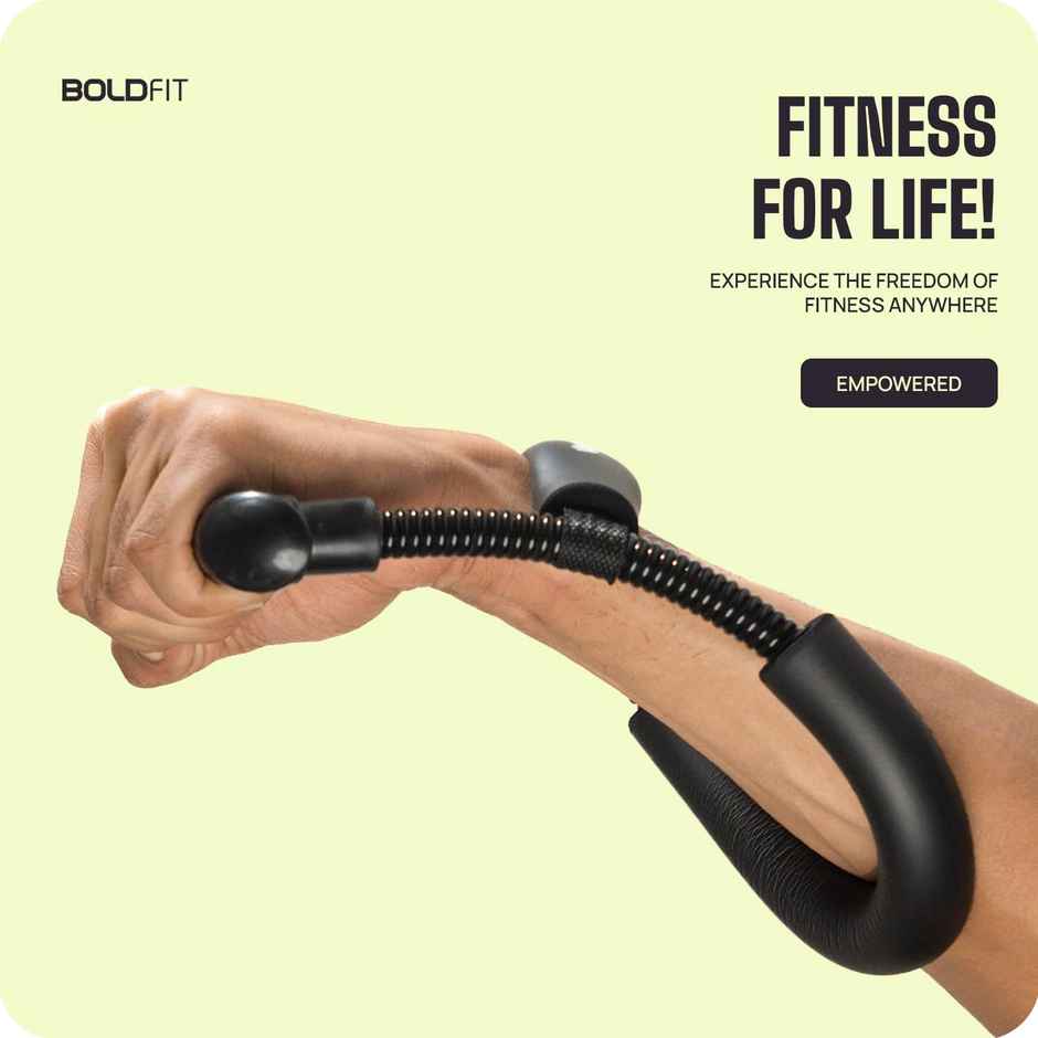 Boldfit Forearm Strengthener Wrist Exercise Equipment Arm Strengthener Grip Strengthener Black