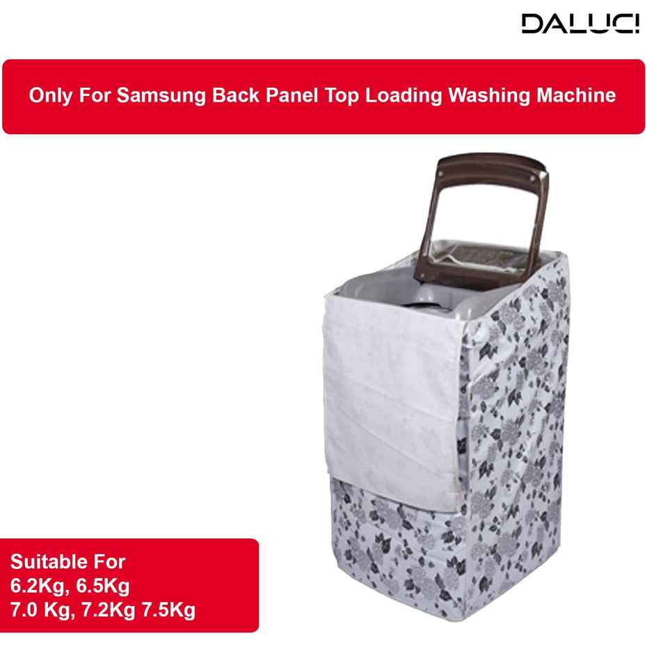 Daluci Top Load Washing Machine Cover - Samsung - 6.5-7.5 kg | Half White & Grey | 55 x 55 x 92 cm