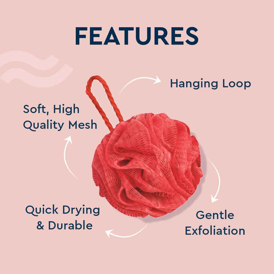 GUBB Luxe Sponge Round Loofah - Coral