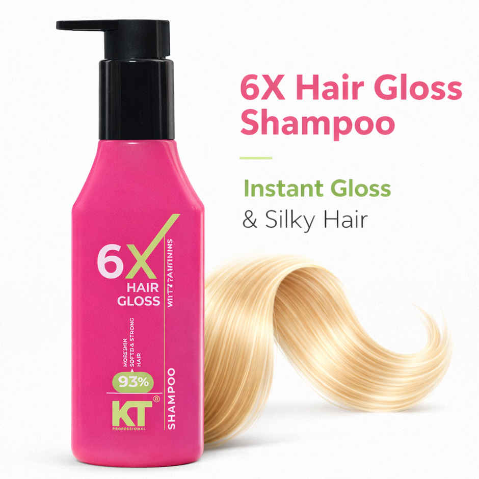 KT Professional 6X Hair Gloss Shampoo | Intense Shine & Smooth Hair with Pro-Vitamin