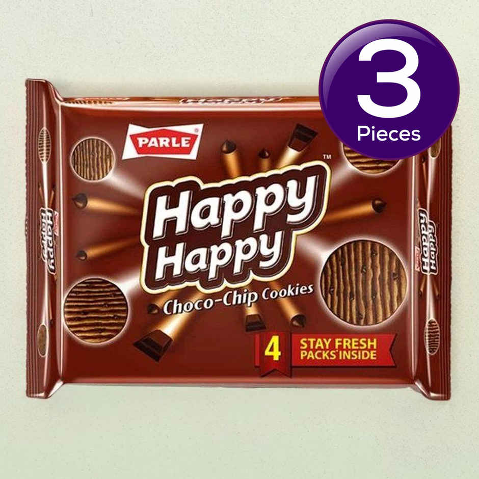 Parle Happy Happy Choco Chip Flavoured Biscuits | Artificial Flavour-free Combo