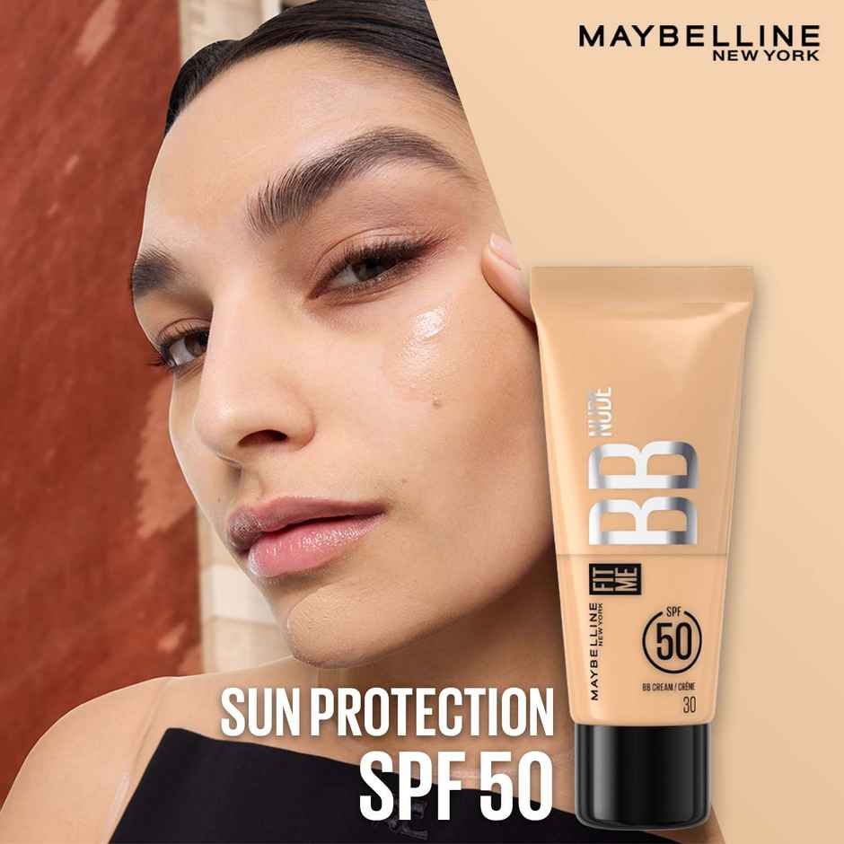 Maybelline Fit Me BB Nude Glow BB Cream, SPF 50 + 24H Hydration - 55