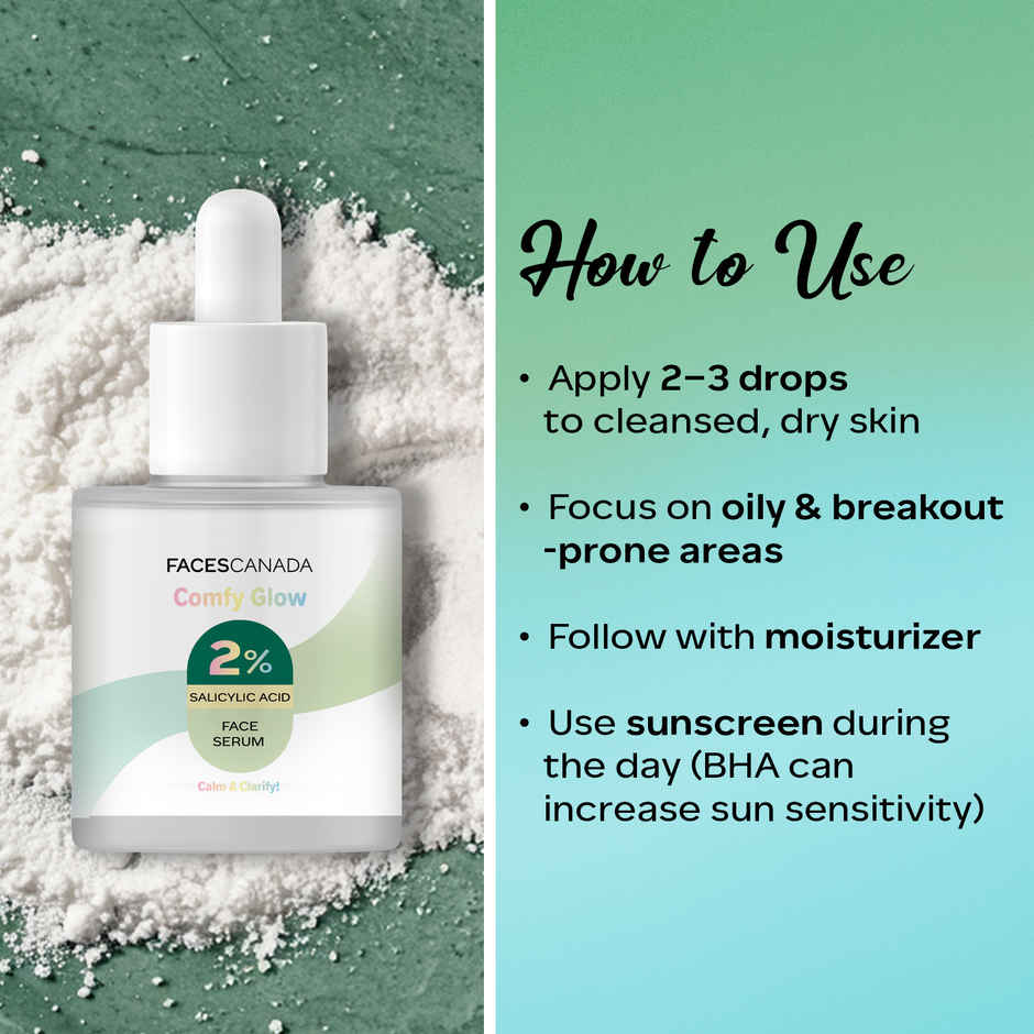 FACES CANADA Comfy Glow 2% Salicylic Acid Face Serum | Clears Acne & Blackheads