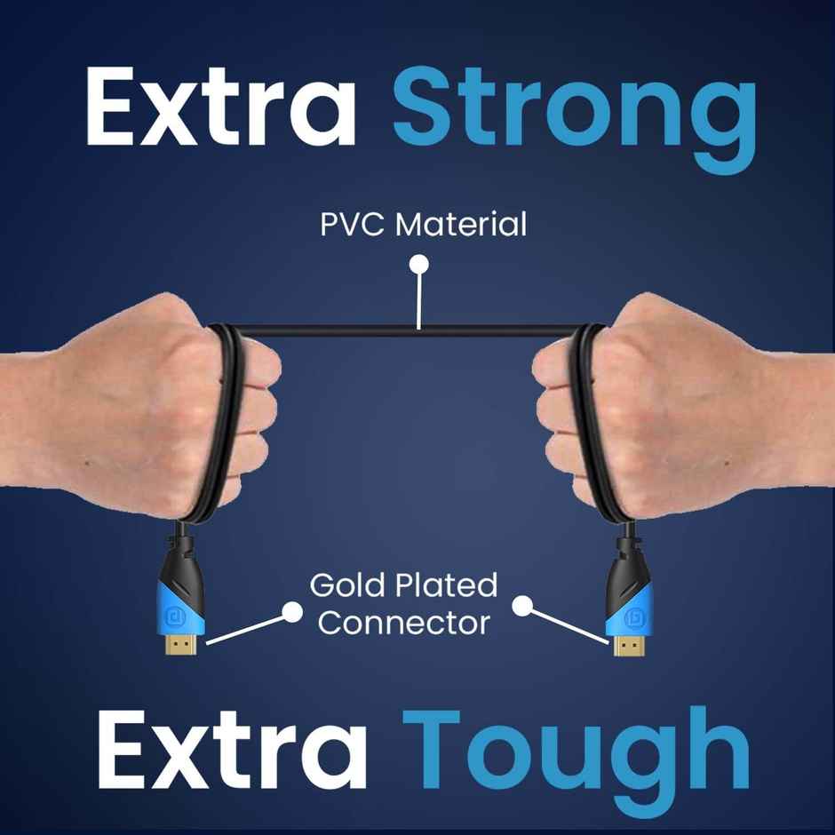 Portronics Konnect Sync 1.5M Cord Length HDMI Cable Blue