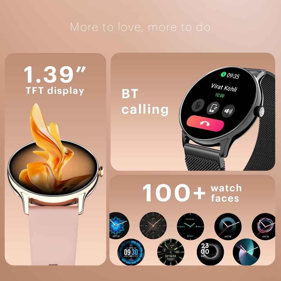 Noise Twist Go Round dial Smartwatch with BT Calling, 1.39" Display, IP68, Sleep Tracking, 100+ Sports Modes, 24/7 Heart Rate Monitoring - Jet Black